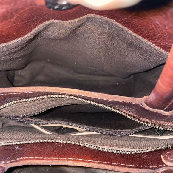 Genuine Leather Purse Handbag Vintage Embossed Tote Crossbody Shoulder Satchel - Picture 9 of 13